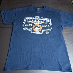 UConn Huskies T Shirt Adult Blue NCAA Kentucky College Men's Basketball 2014 Med